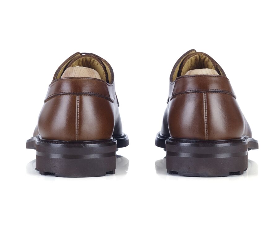 Brown Cognac Derby Shoes - Rubber outsole - HUDSON II GOMME COUNTRY