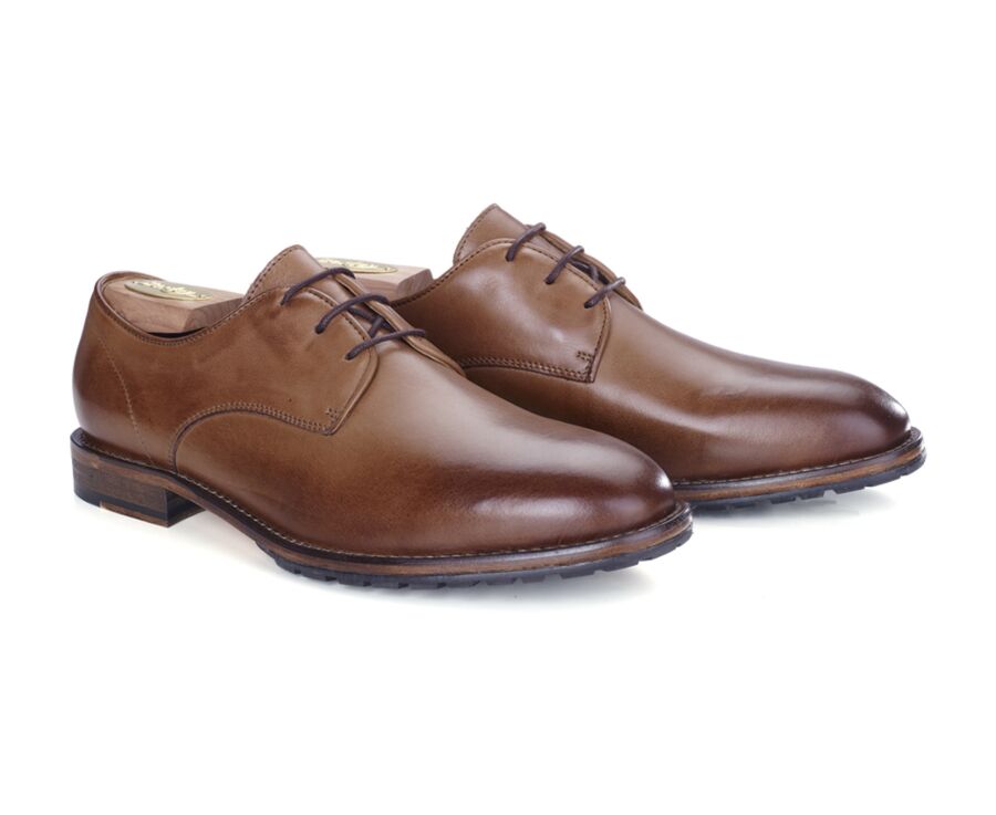Patina Hazelnut Derby Shoes - EASTLING PATIN