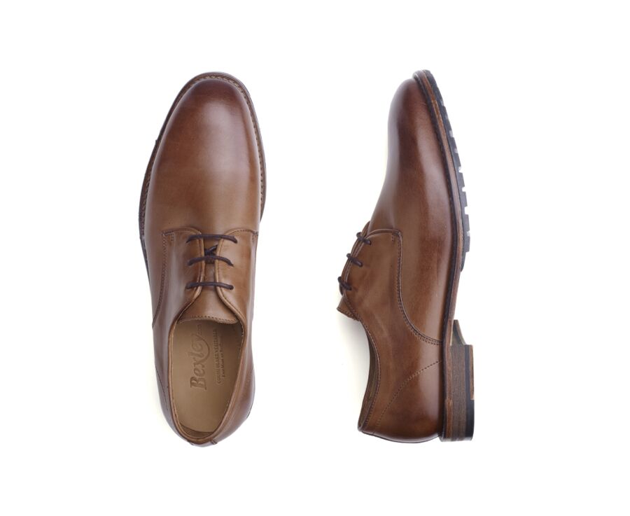 Patina Hazelnut Derby Shoes - EASTLING PATIN