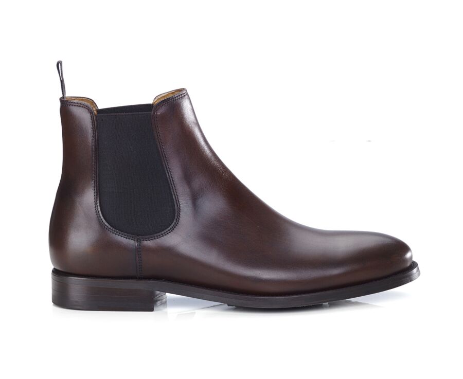 Patina Chocolate Leather Chelsea Boots - ALDERTON GOMME