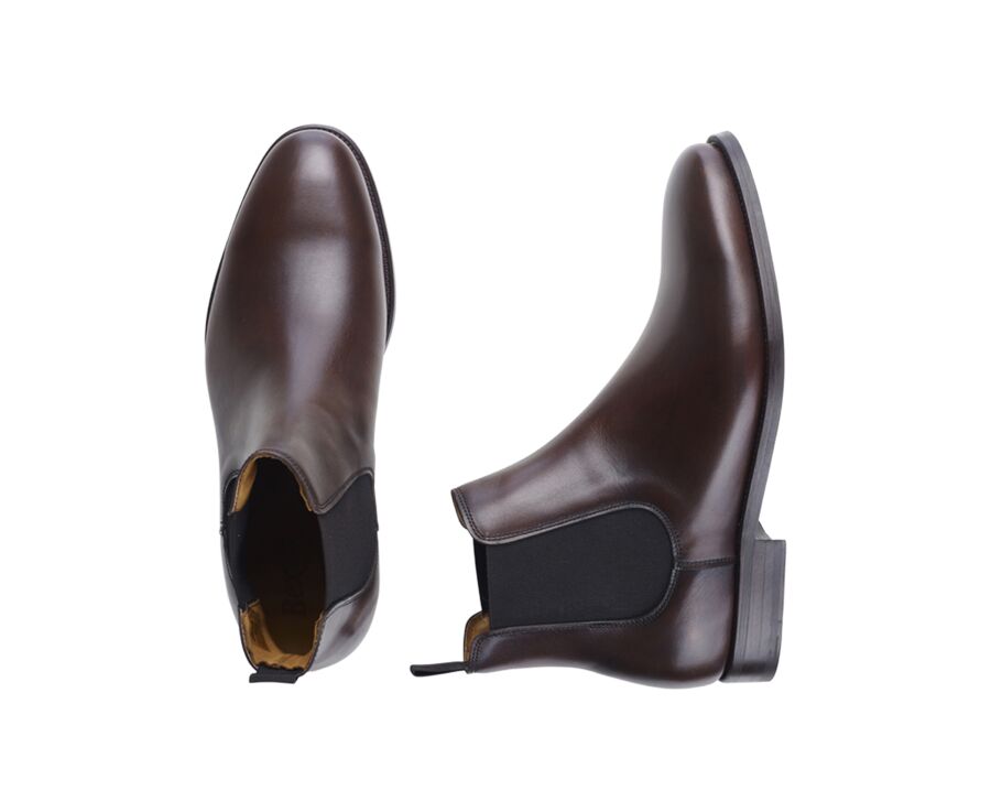 Patina Chocolate Leather Chelsea Boots - ALDERTON GOMME