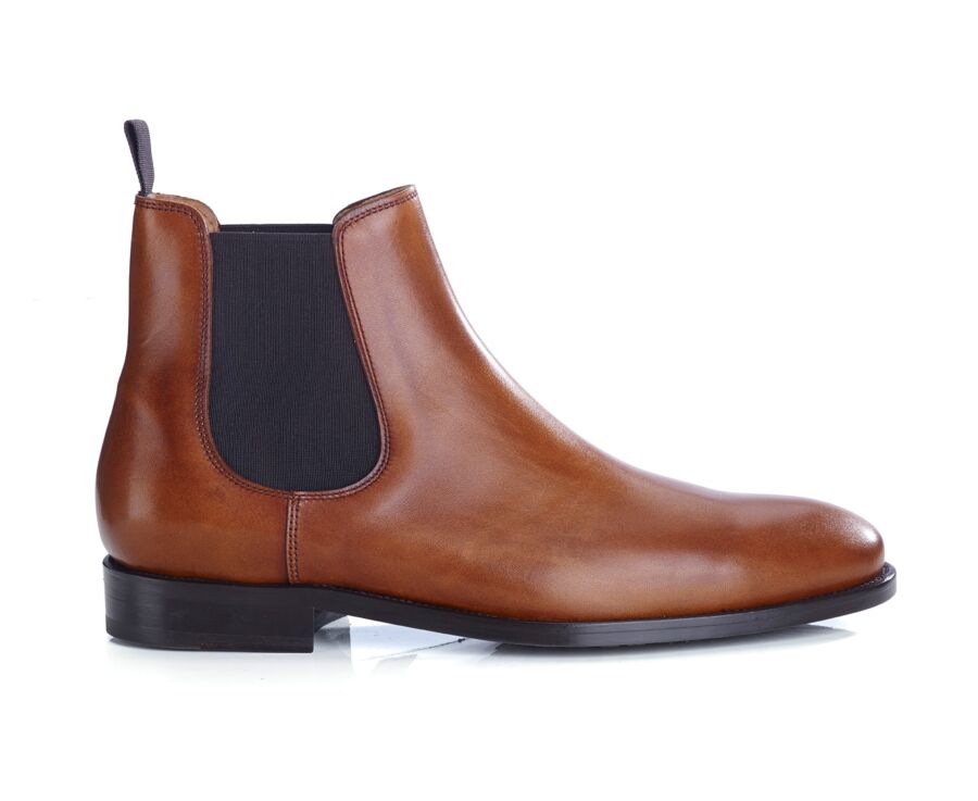 Patina Gold Leather Chelsea Boots - ALDERTON GOMME