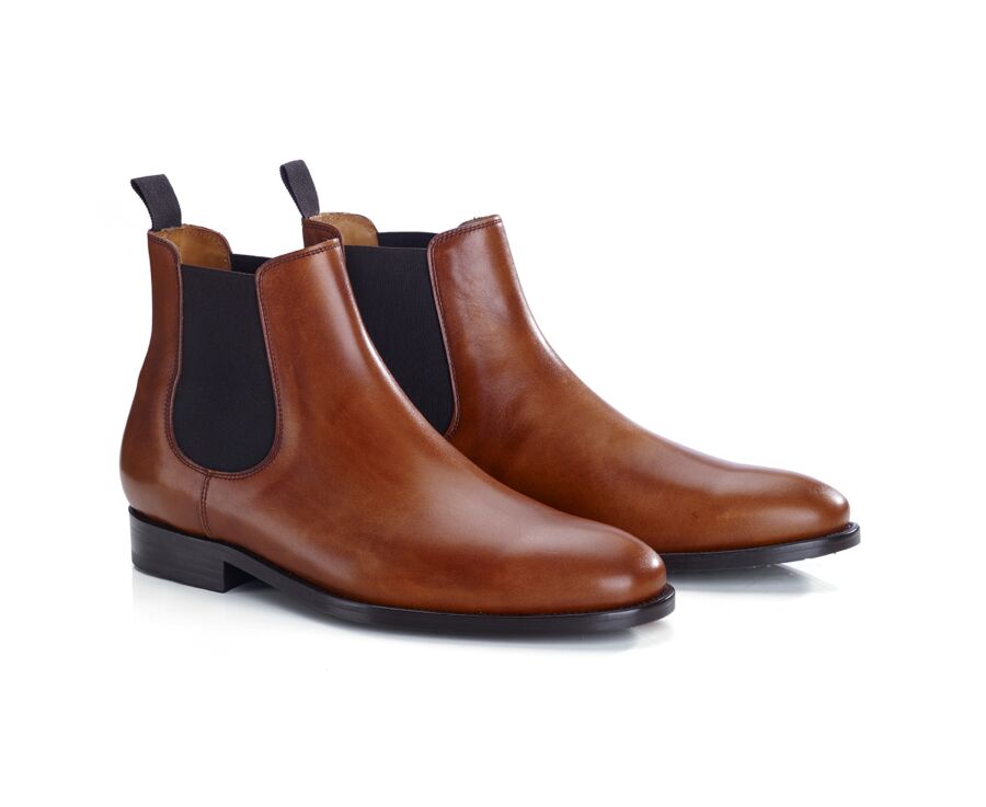 Patina Gold Leather Chelsea Boots - ALDERTON GOMME