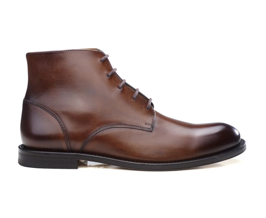 Patina Chocolate Leather Boots - KINSHAM