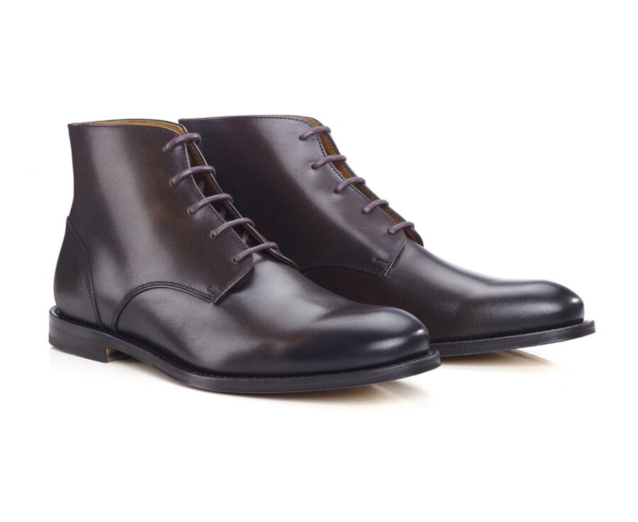 Patina Brown Leather Boots - KINSHAM