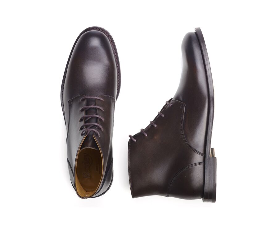 Patina Brown Leather Boots - KINSHAM