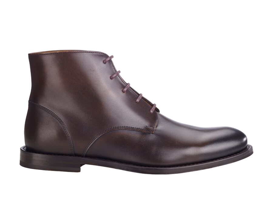 Patina Brown Leather Boots - KINSHAM