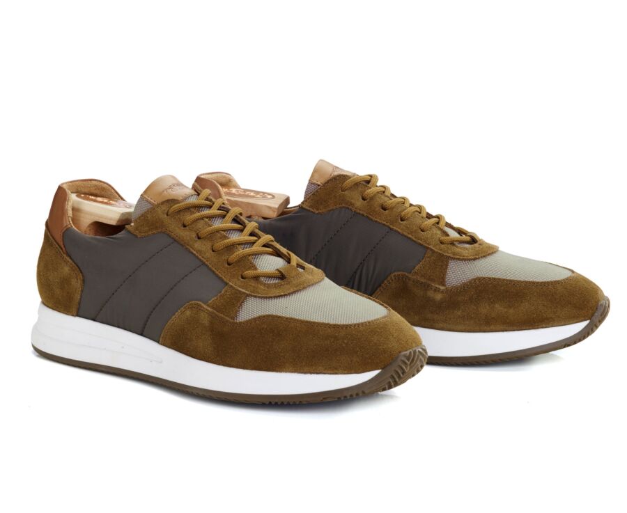 Chamois and Khaki Men's Trainers - NIRRANDA