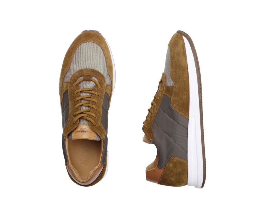 Chamois and Khaki Men's Trainers - NIRRANDA