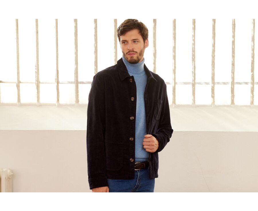 Men's Corduroy Navy Jacket - FIDÉLIEN