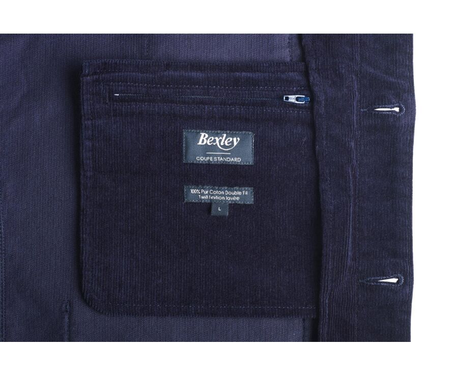 Men's Corduroy Navy Jacket - FIDÉLIEN