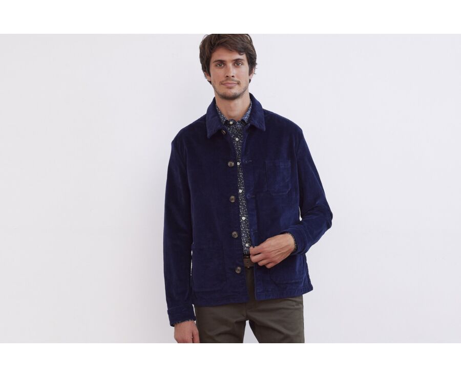 Men's Corduroy Indigo Blue Jacket - FIDÉLIEN
