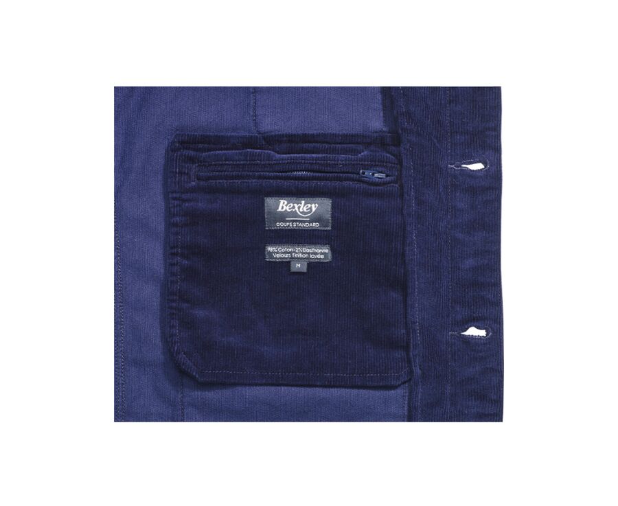 Men's Corduroy Indigo Blue Jacket - FIDÉLIEN