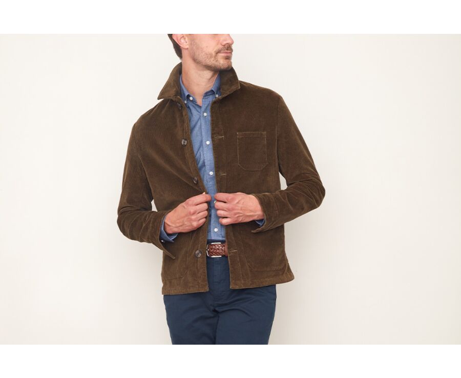 Men's Corduroy Olive Jacket - FIDÉLIEN