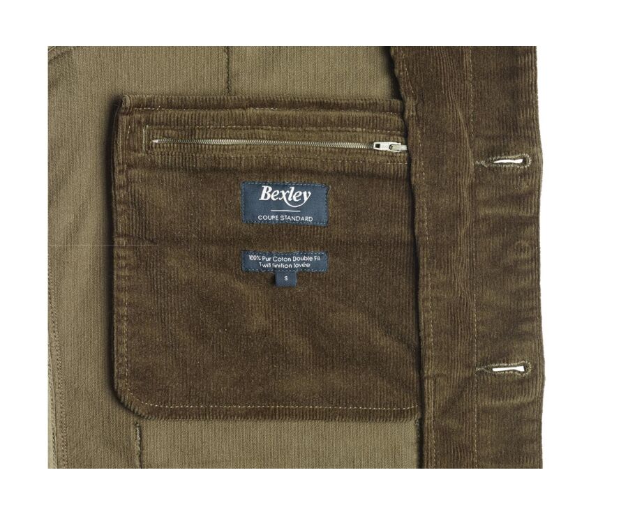 Men's Corduroy Olive Jacket - FIDÉLIEN