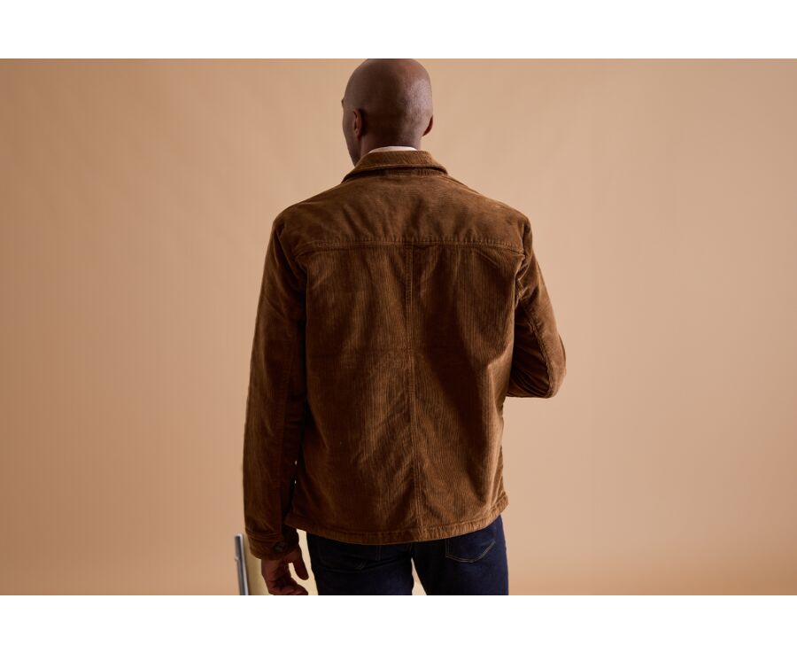 Men's Corduroy Dark Camel Jacket - FIDÉLIEN