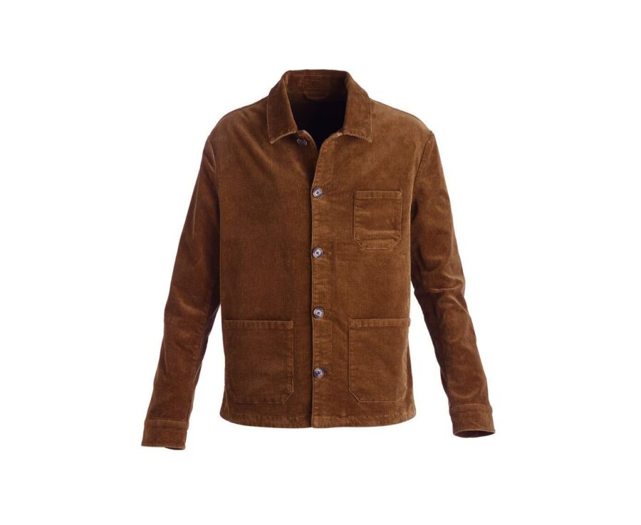 Men's Corduroy Dark Camel Jacket - FIDÉLIEN