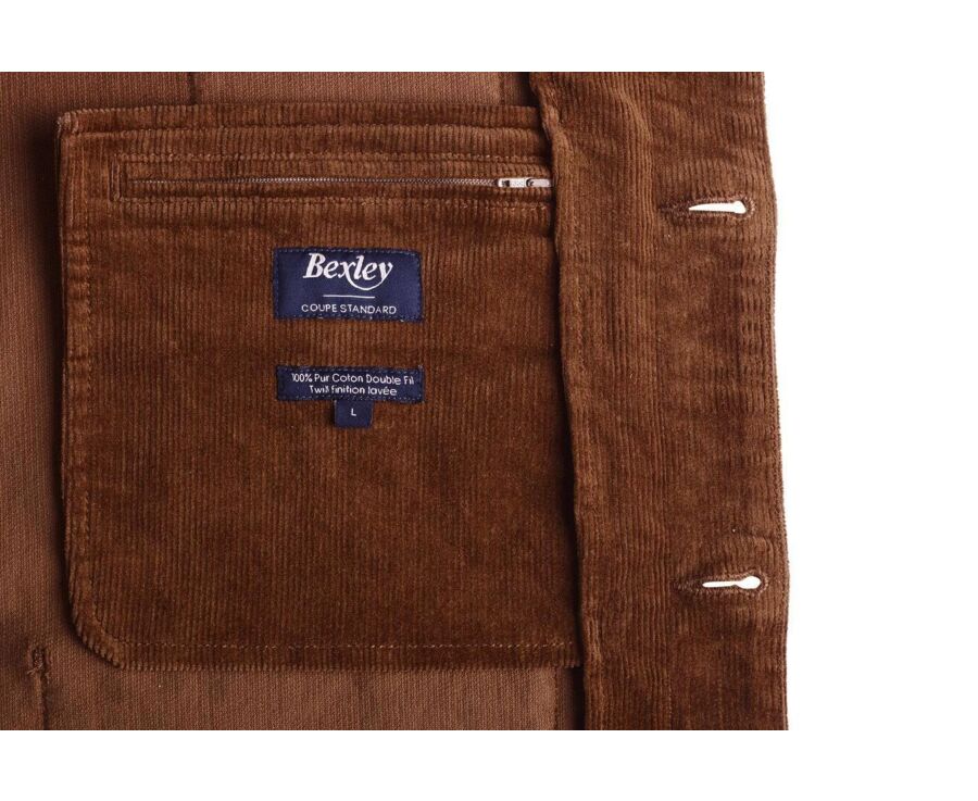 Men's Corduroy Dark Camel Jacket - FIDÉLIEN