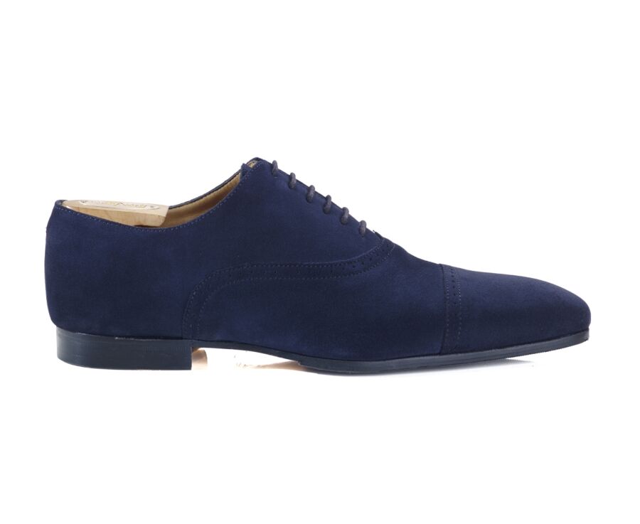 Blue suede oxford shoes shop