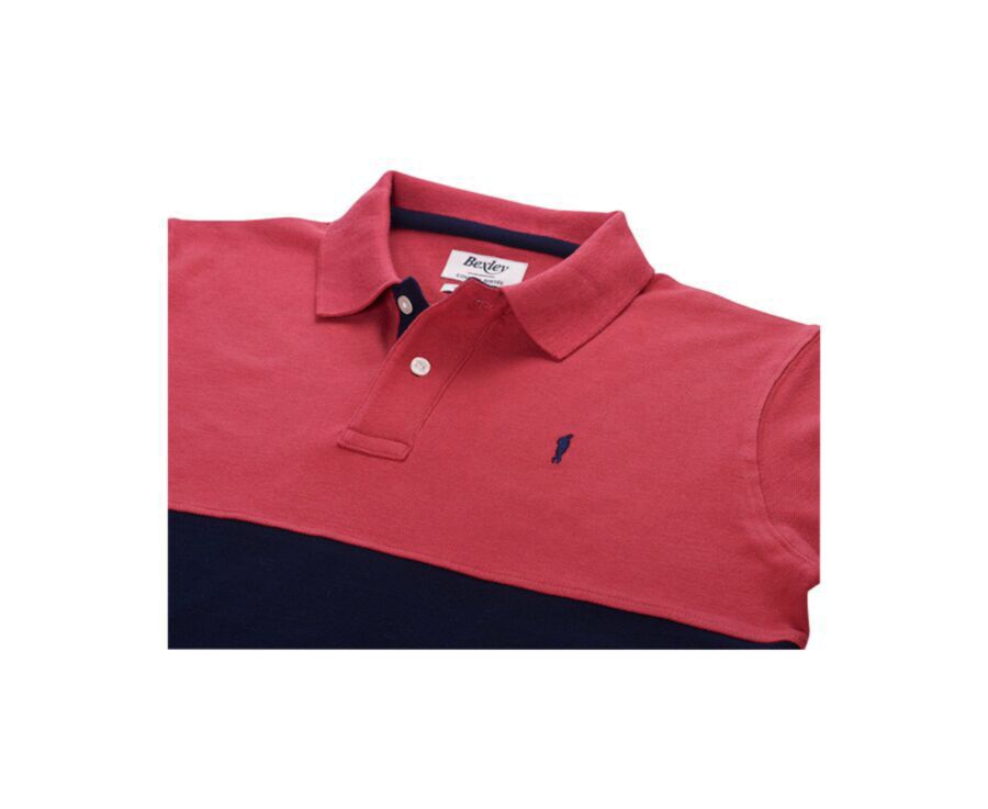 Basque Red and Navy Men's polo shirt - AURICK