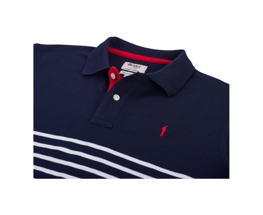 Navy and White Men's polo shirt - ARWOOD