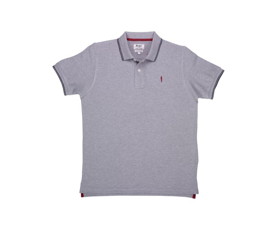 Grey Melange & Navy Men's polo shirt - ADNEY