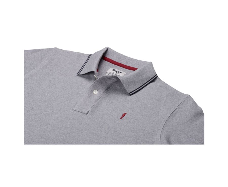 Grey Melange & Navy Men's polo shirt - ADNEY