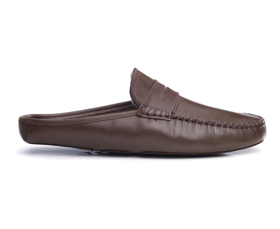 Chocolate Wool Lining Mules slippers