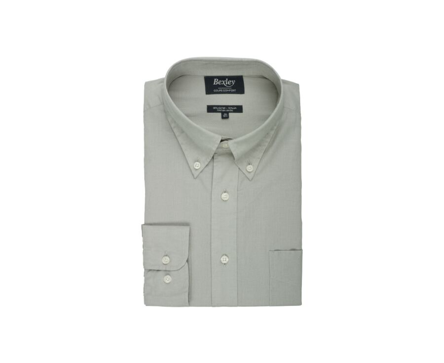 Lime Green long sleeve cotton linen shirt - COLTEN