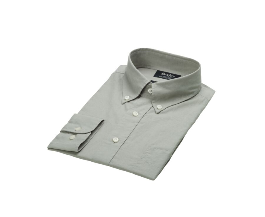 Lime Green long sleeve cotton linen shirt - COLTEN