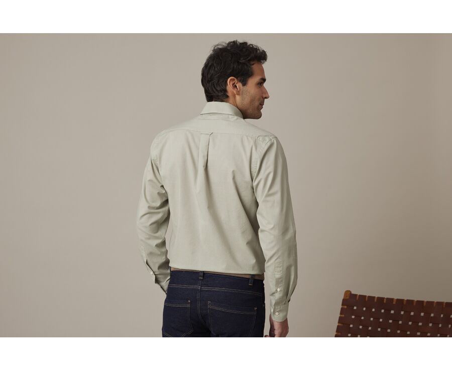 Lime Green long sleeve cotton linen shirt - COLTEN