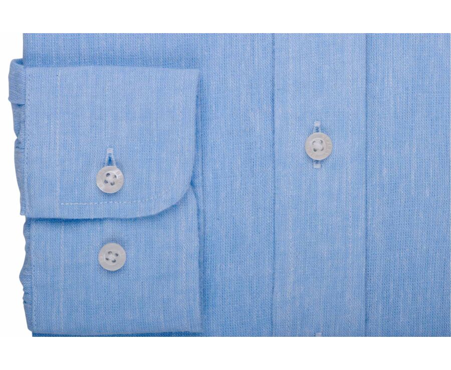 Light Blue Chambray cotton/linen shirt - COLTEN