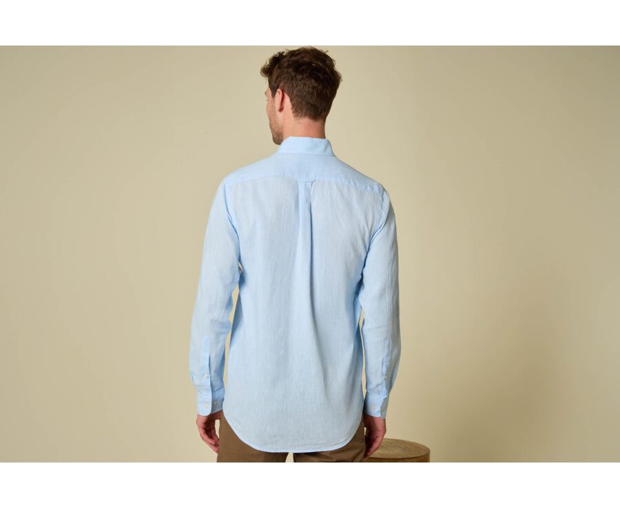 Light Blue Chambray cotton/linen shirt - COLTEN