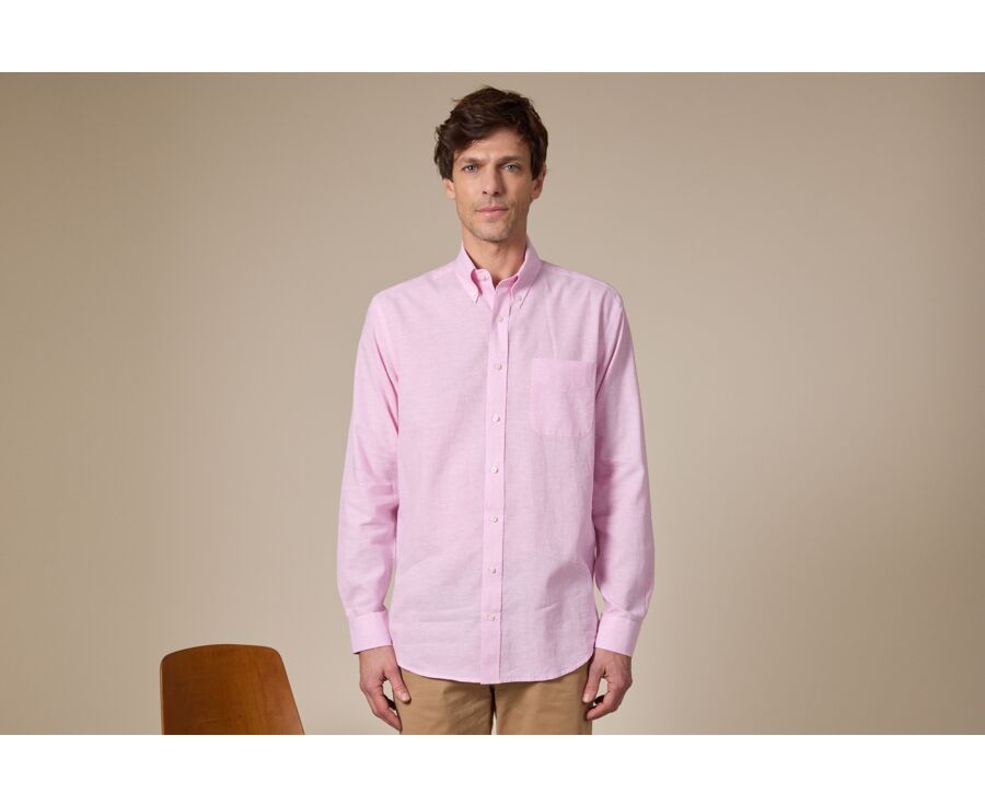 Pink Chambray cotton/linen - COLTEN