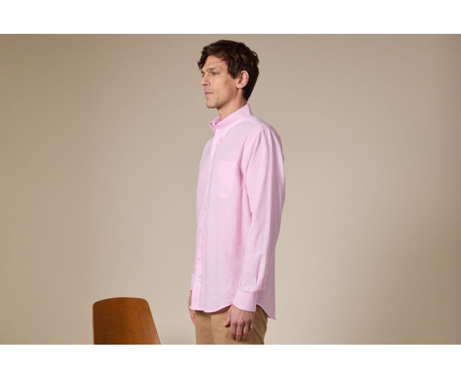 Pink Chambray cotton/linen - COLTEN