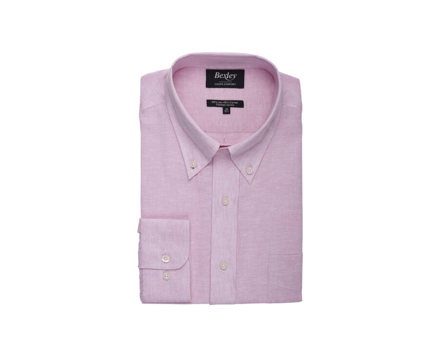 Pink Chambray cotton/linen - COLTEN