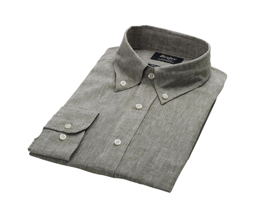 Green Khaki Chambray  cotton/linen - COLTEN