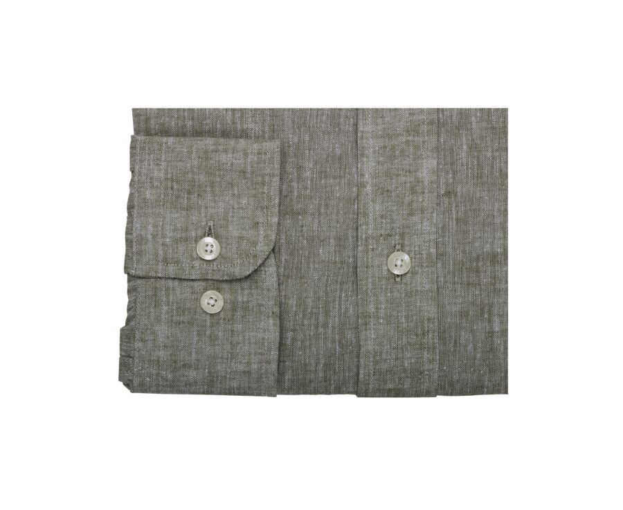 Green Khaki Chambray cotton/linen shirt - COLTEN