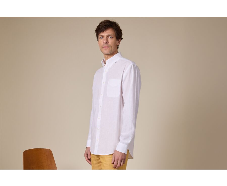 White Chambray cotton/linen - COLTEN