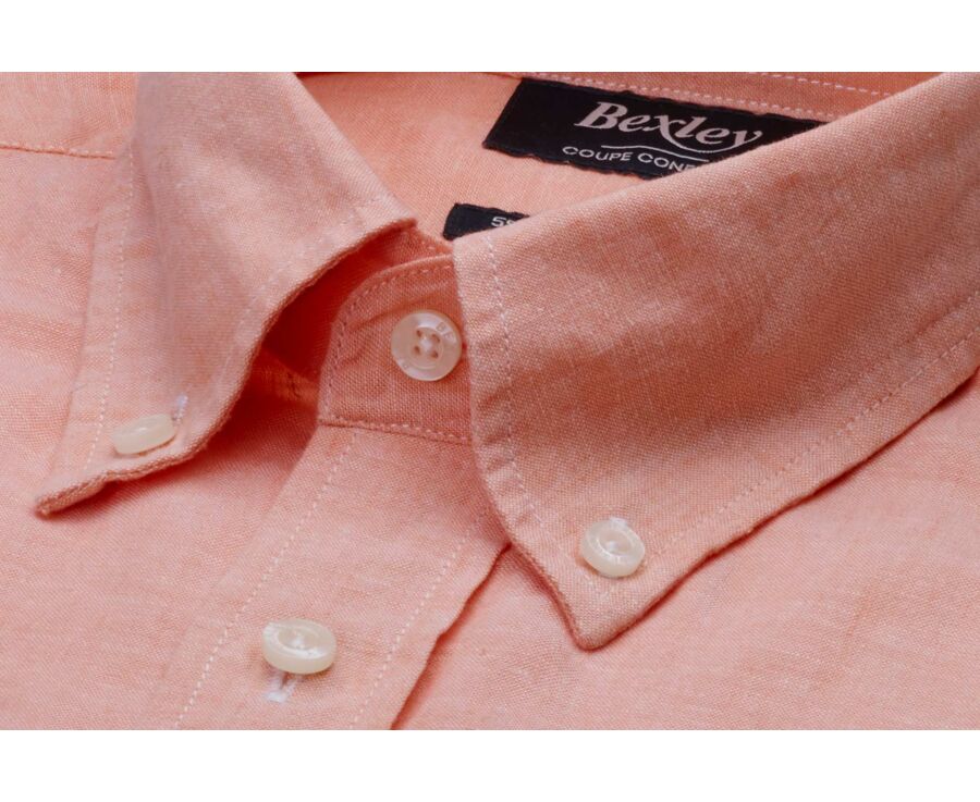 Light Orange Chambray cotton/linen shirt - COLTEN