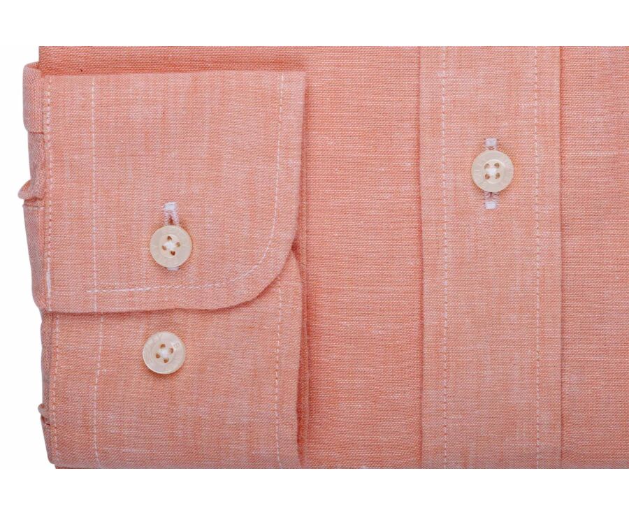 Light Orange Chambray cotton/linen shirt - COLTEN