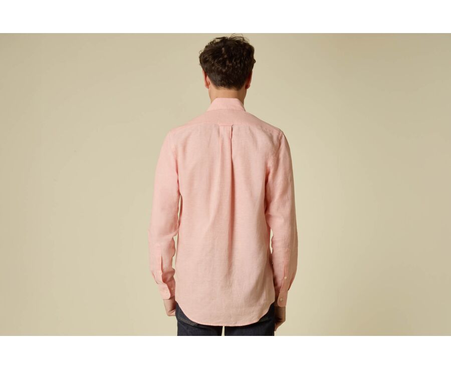 Light Orange Chambray cotton/linen shirt - COLTEN