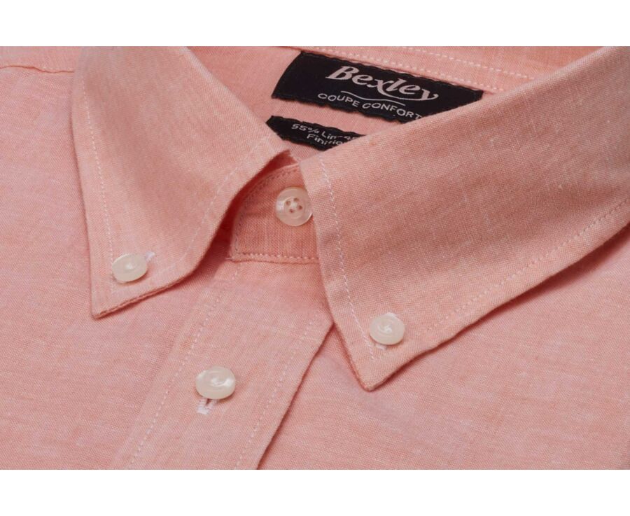 Light Orange Chambray cotton/linen shirt - COLTEN