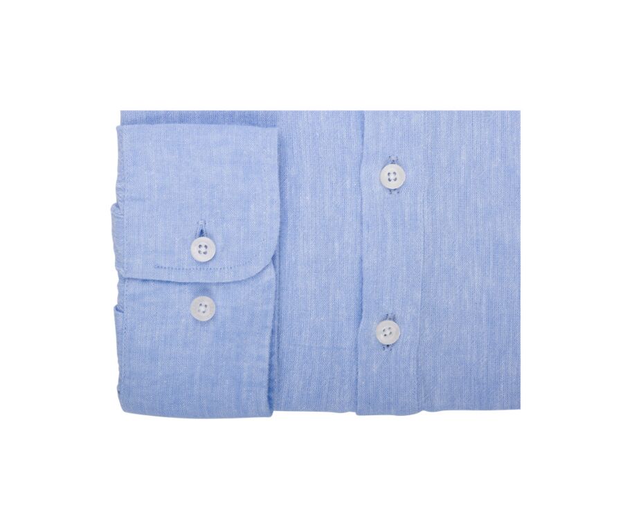 Blue Chambray stripes cotton lien tunic shirt - VALBERT