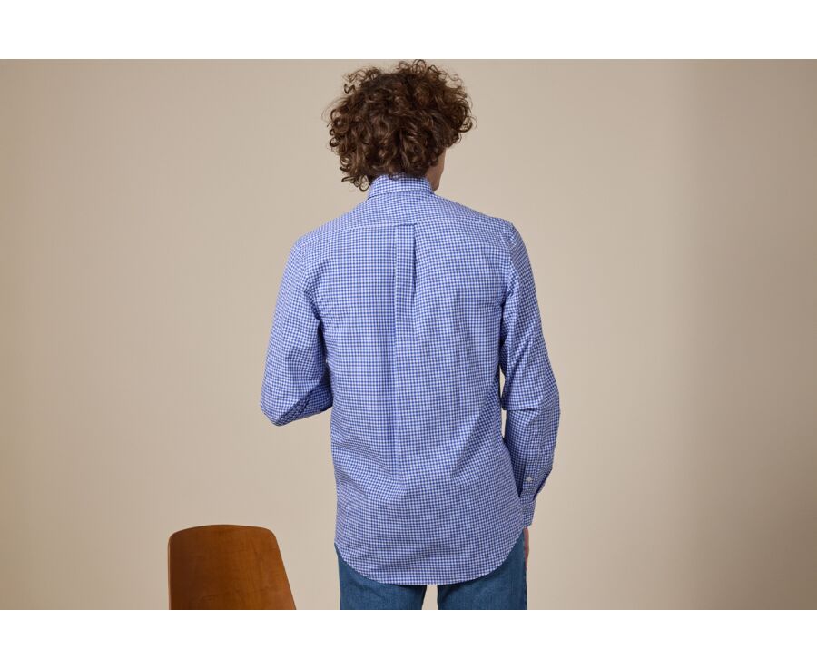 Shirt with white and light blue checks - CODELL