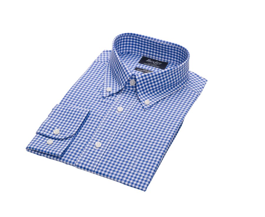 Shirt with white and light blue checks - CODELL