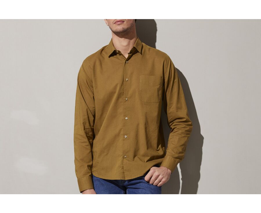 Khaki cotton linen shirt - SYLBERT