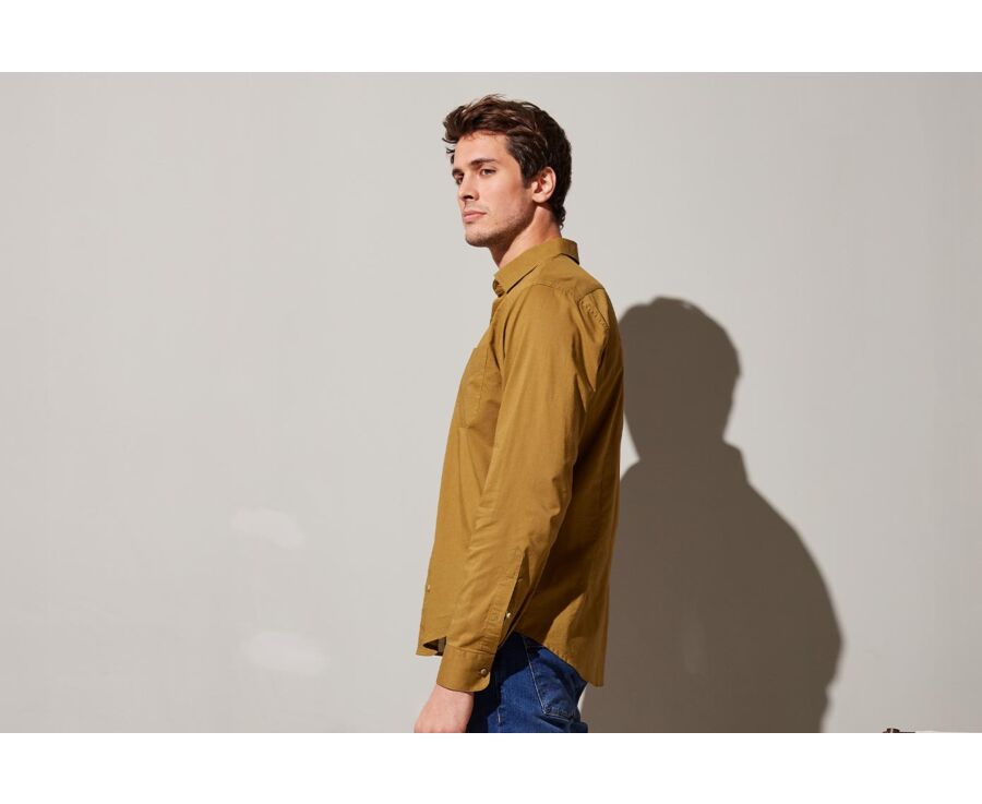 Khaki cotton linen shirt - SYLBERT