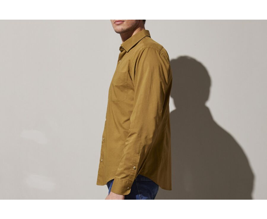 Khaki cotton linen shirt - SYLBERT