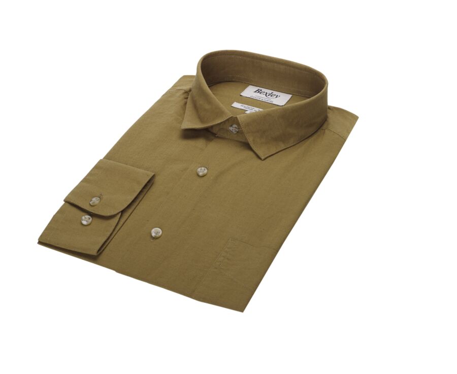 Khaki cotton linen shirt - SYLBERT